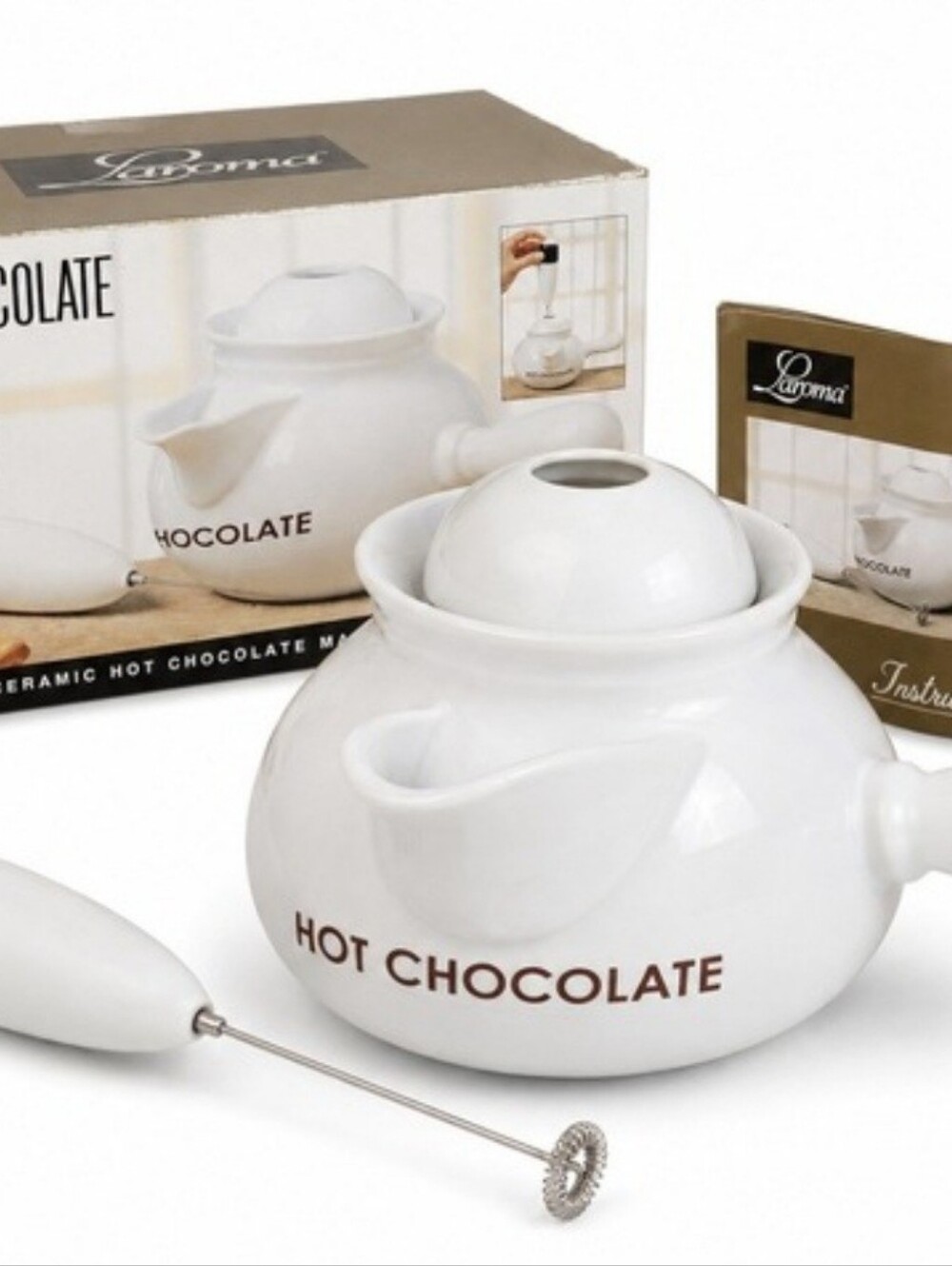 Vintage Laroma Hot Chocolate Pot with Frother 4 Cup Capacity